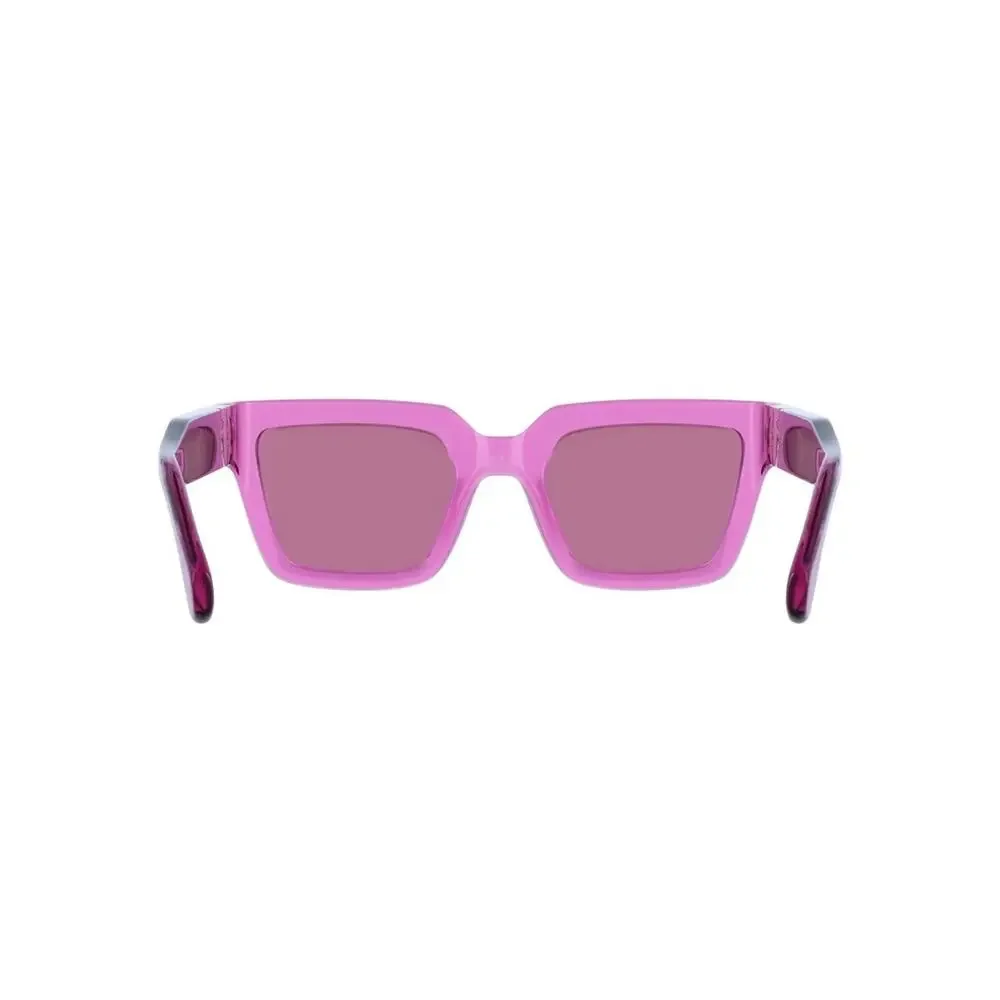 New Salvatore Ferragamo SF2066S 665 Transparent Fuchsia Square Sunglasses
